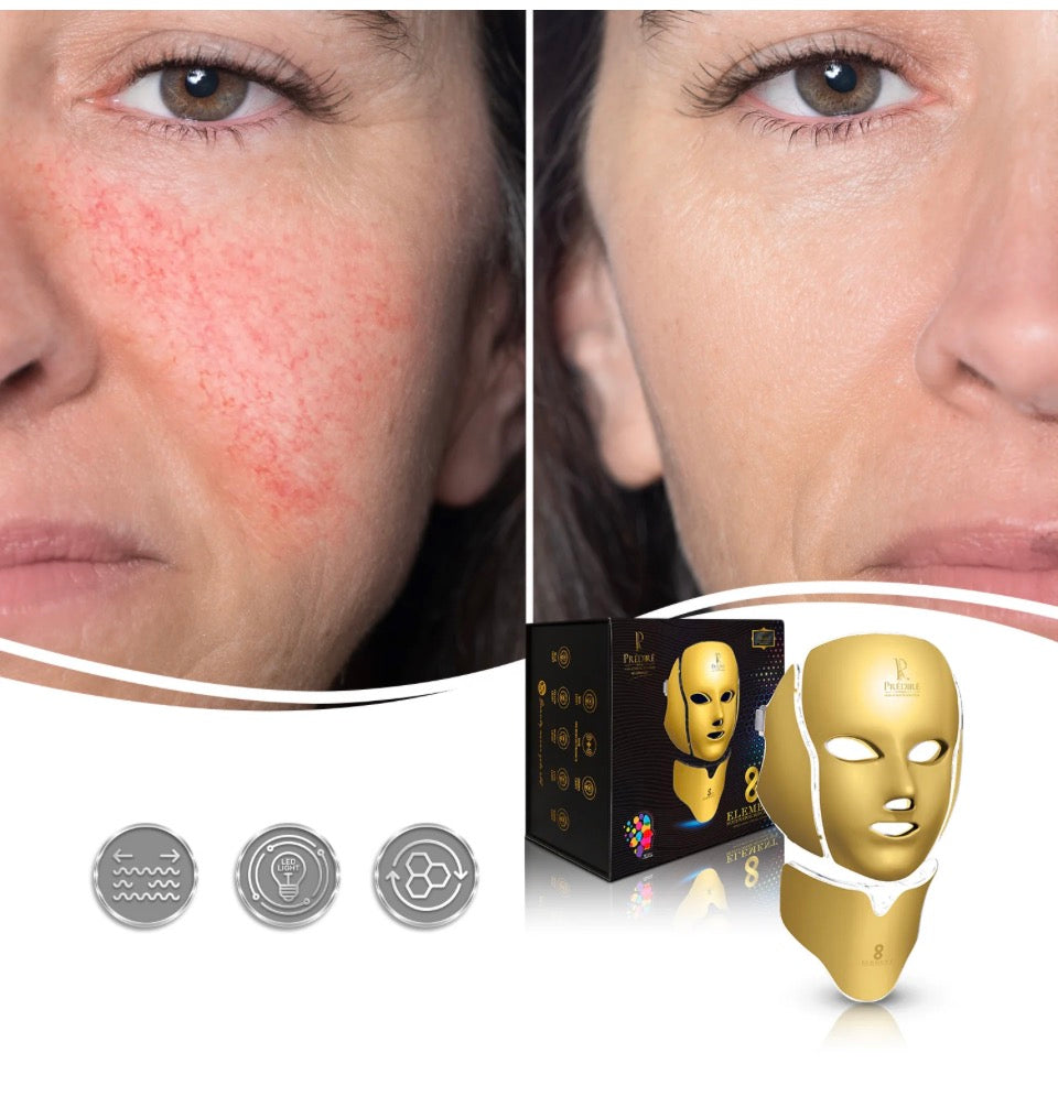 Predire Paris 7-Color LED Light Therapy Face & Neck Mask