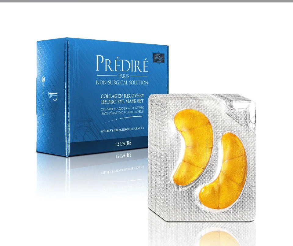 Prédiré Paris Collagen Recovery Eye Mask Set - box with single patch pair displayed
