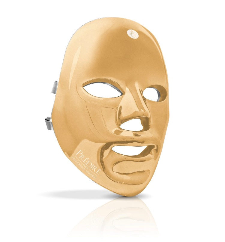 Prédiré Paris Gold LED Face Mask - side profile view showing cordless design