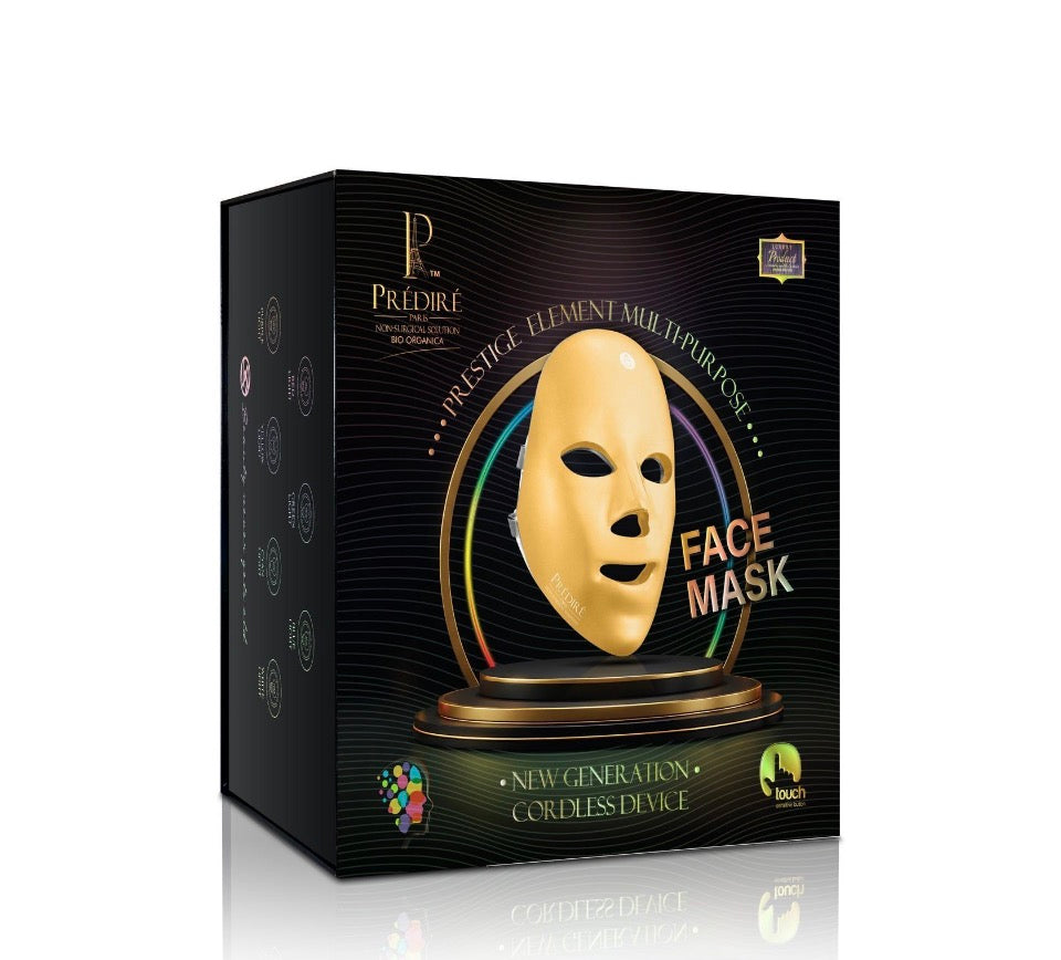 Prédiré Paris Prestige Element LED Face Mask - luxury black and gold gift box