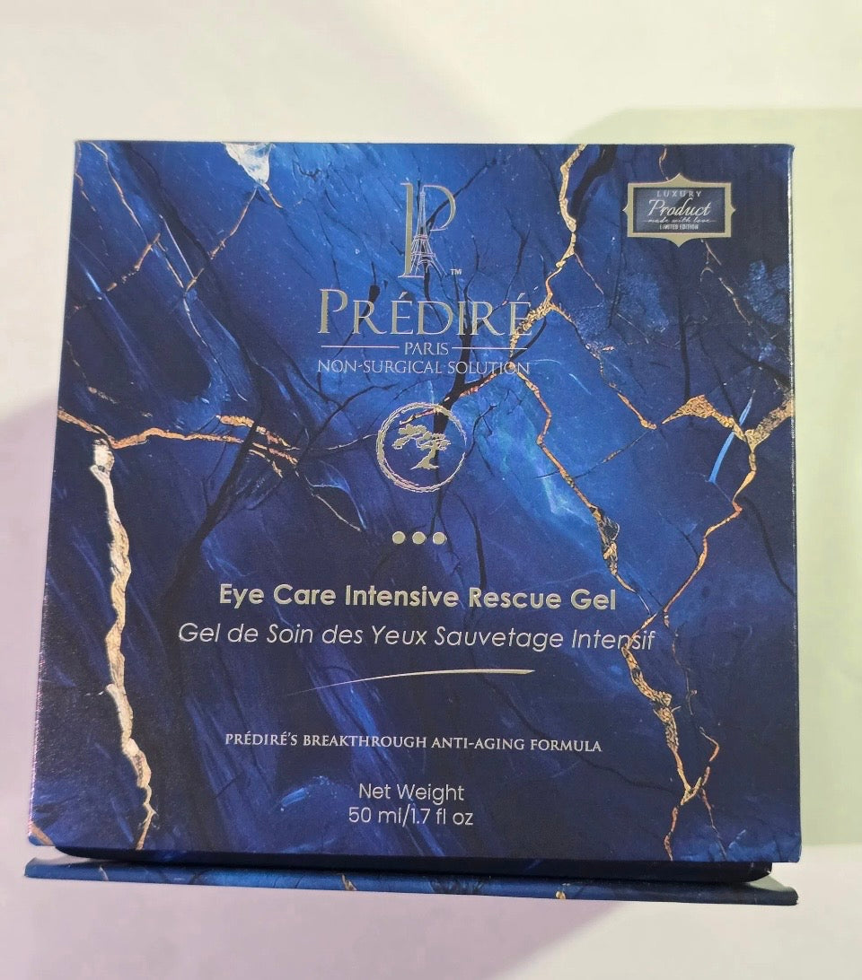 Prédiré Paris Eye Care Intensive Rescue Gel - Limited Edition cobalt blue and gold kintsugi marble gift box