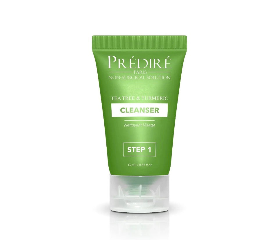 Prédiré Paris Tea Tree & Turmeric Clarifying Ritual Set Step 1 Cleanser - forest-green tube 15ml