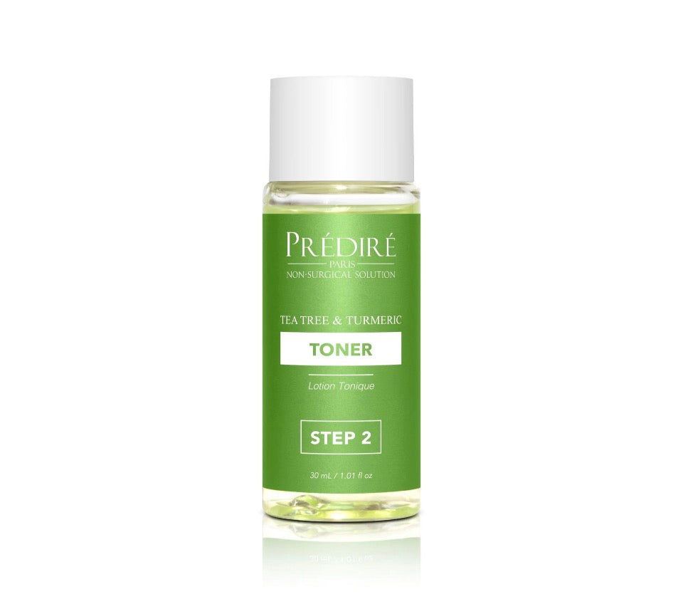 Prédiré Paris Tea Tree & Turmeric Clarifying Ritual Set Step 2 Toner - forest-green bottle 30ml
