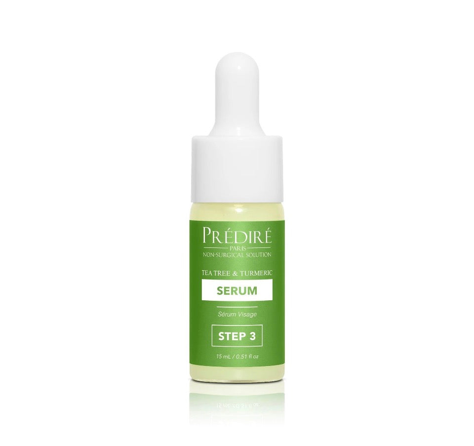 Prédiré Paris Tea Tree & Turmeric Clarifying Ritual Set Step 3 Serum - forest-green dropper bottle 15ml