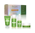 Prédiré Paris Tea Tree & Turmeric Clarifying Ritual Set - all 4 products displayed in front of holographic iridescent gift box